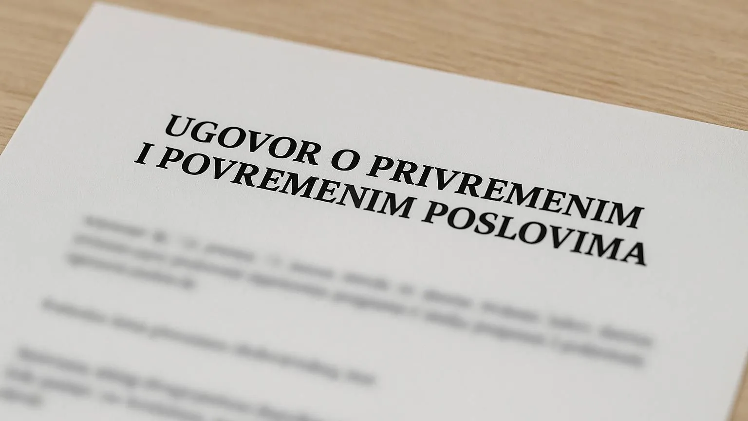Ugovor o privremenim i povremenim poslovima